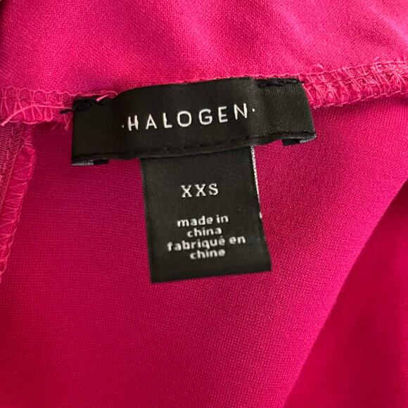 Halogen Cabernet Hot Pink Sleeveless Ruched Mock Neck Mini Dress Size XXS NWOT - Picture 4 of 12